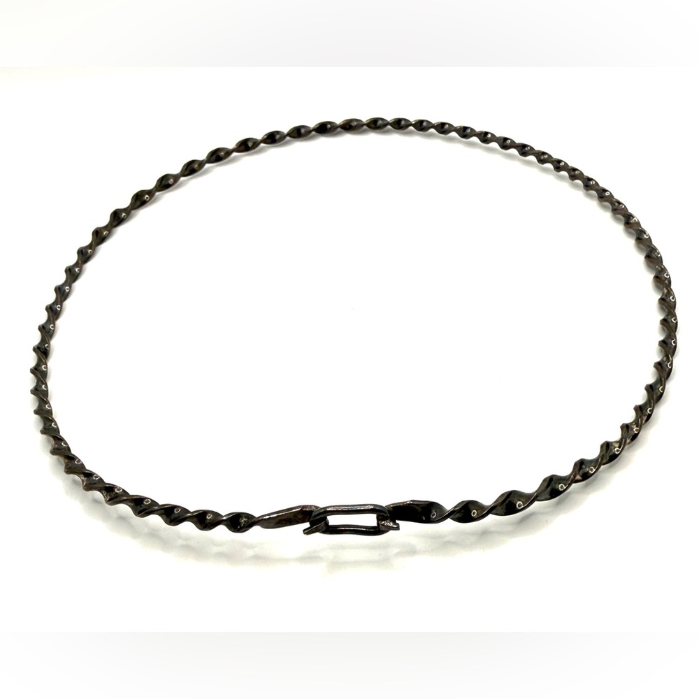 Vintage Mexican Sterling Silver Twisted Collar Necklace 925 Mid-Century Modern - Picture 8 of 11